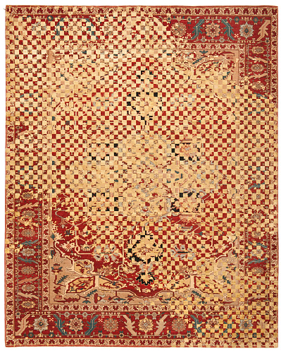 Serapi Yellow / Red Hand Knotted Luxury Rug