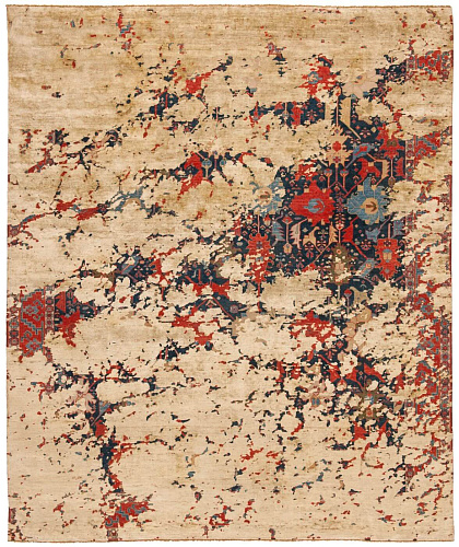 Faded Hand-Knotted Vintage Luxury Rug