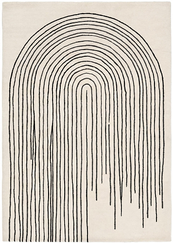 Arcade Lines Ivory Handmade Rug