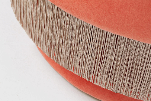 La Folie Red Round Pouf
