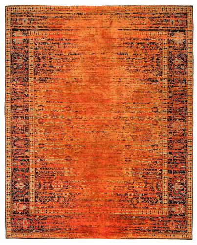 Oriental Faded Hand-woven Wool / Silk Luxury Rug