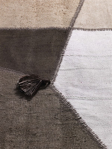 Patchwork Hemp Terracotta Flatwoven Rug