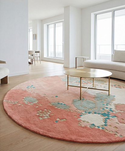 Coral Blossom Handcrafted Rug