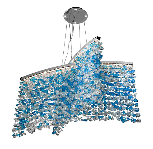 Venetian Blue Glass Statement Chandelier