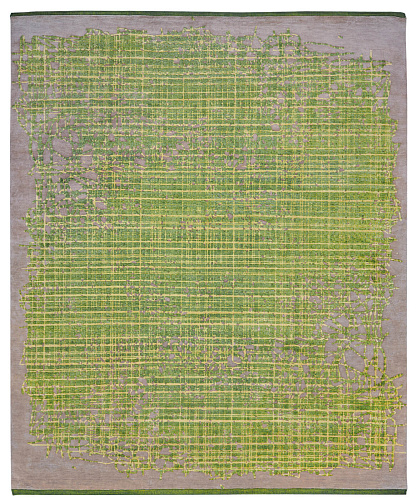 Grid Green Luxurious Rug