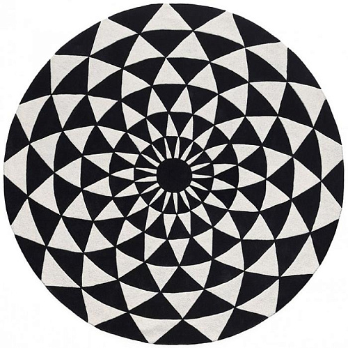 Black & White Round Premium Rug