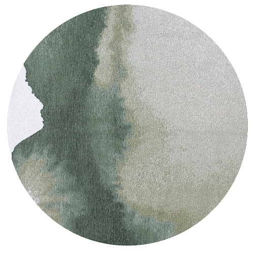 Tropical Green Minimalist Round Rug