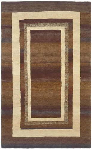 Hand-woven Brown Frame Luxury Rug