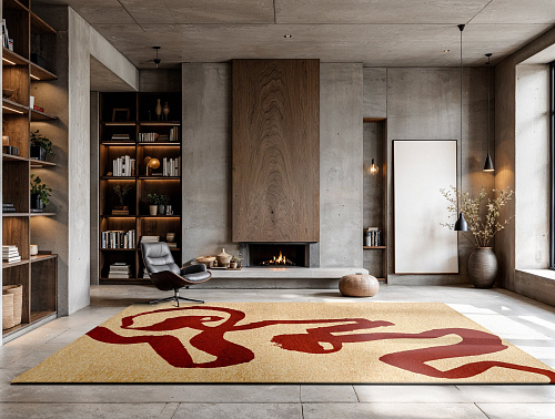 Contemporary Red Accent Rug