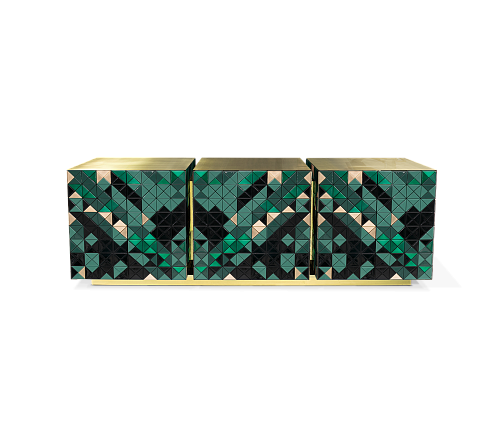 Mosaic Green Artisanal Sideboard