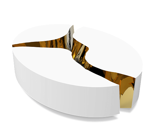 Oval White Designer Coffee Table