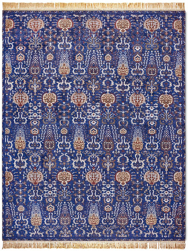 Isfahan Blue Wool & Silk Rug