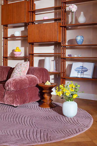 Folia Mink 38902 Circle Modern Hand Woven Rug