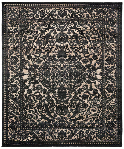Medallion Hand-woven Black Luxury Rug