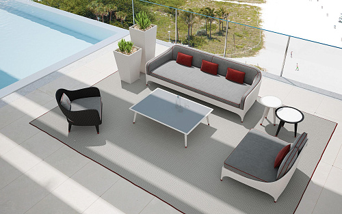 Plush Three-Seater Sofa with Armrests
