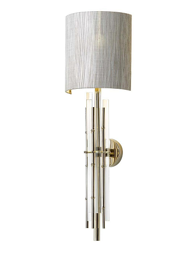 Bamboo Glass Fabric Shade Wall Sconce