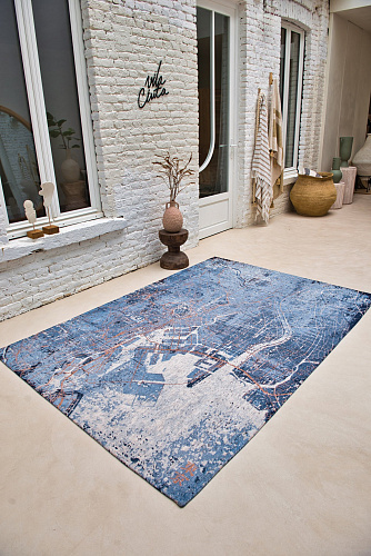 Conductive Blue Modern Designer Rug