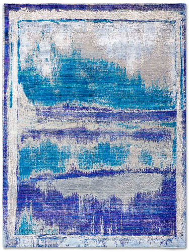 Blue Mix Luxury Silk / Wool Rug