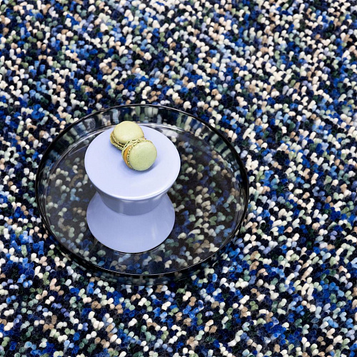 Pop-Art Blue Thick Pile Felted Rug