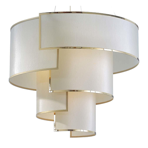 Antique Gold Ivory Shade Chandelier