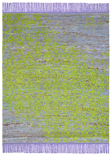 Violet / Green Hand-woven Faded Luxury Rug