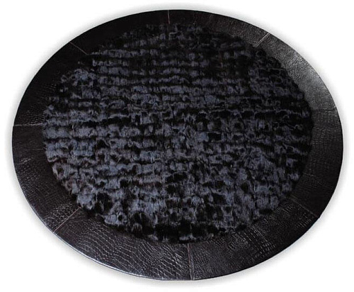Round Croco Natural Fur Rug