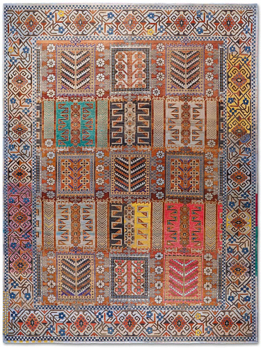 Modified Hand-Knotted Wool Rug