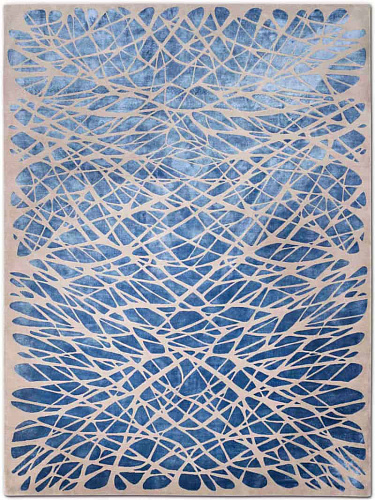 Dresden Navy Blue Silk / Wool Rug