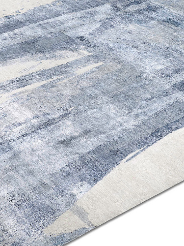 Blue Grey Hand-Woven Exquisite Rug
