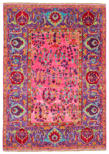 Hand-Knotted Wool / Silk Designer Rug