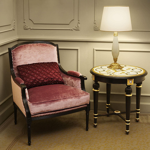 Classic Bordeaux Velvet Armchair