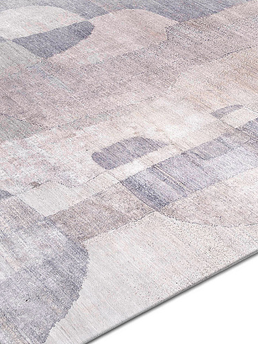 Silver Blue Hand-Knotted Wool / Silk Rug