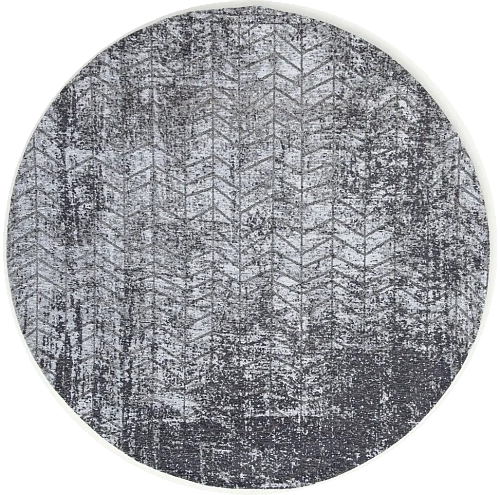 Black and White Contrast Round Rug