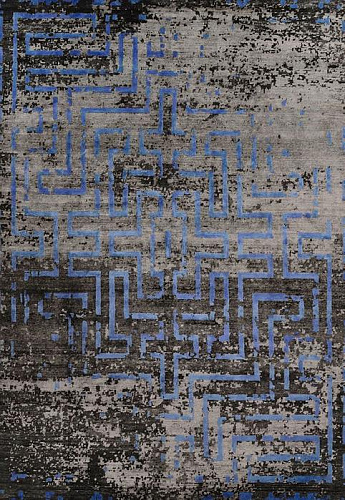 Luxury Bamboo Silk Abstract Indian Rug