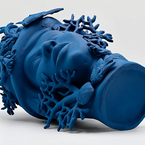 Royal Blue Handcrafted Moor's Head Sculpture
