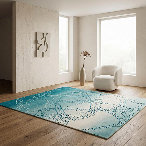 Ocean Web Teal Artisan Rug