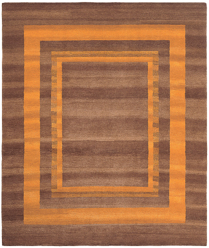Border Brown Hand-Woven Luxury Rug