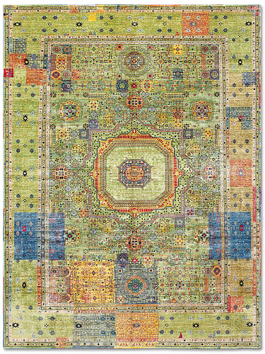 Cosmic Green Handmade Luxury Rug
