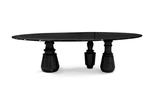 Oval XL Nero Marquina Luxe Dining Table