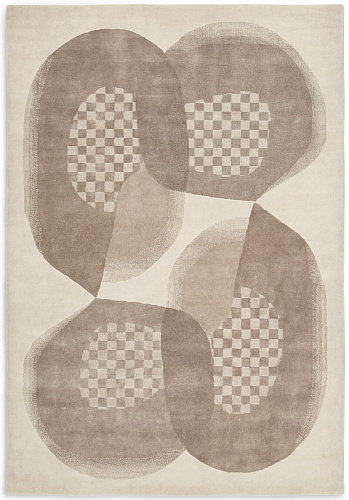 Soft Orbits Taupe Handwoven Rug