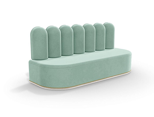Fluffy Cloud II Green Sofa