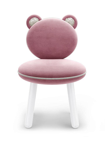 Fluffy Bear Pink Plush Kids Chair