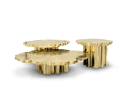 Gold 3-Piece Coffee Table Set
