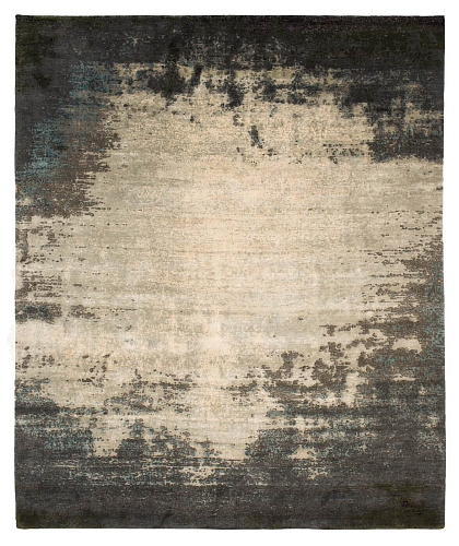 Artwork Hand-woven Wool & Silk Grey Luxury Rug