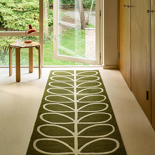 Linear Stem Olive Runner Rug