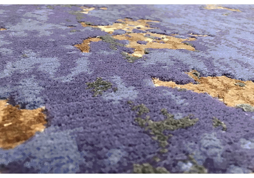 Top Purple Viscose / Wool Handwoven Luxury Rug