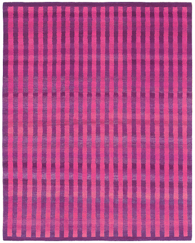 Hand-woven Pink Stripes Luxury Rug