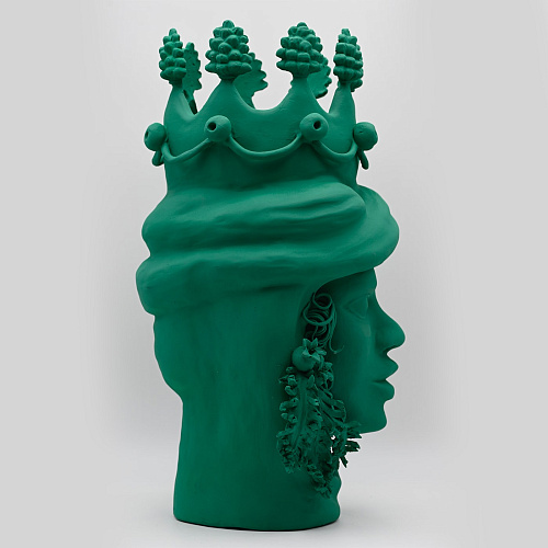 Traditional Green Moor's Head Sculpture