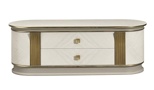 White and Gold Elegance TV Unit