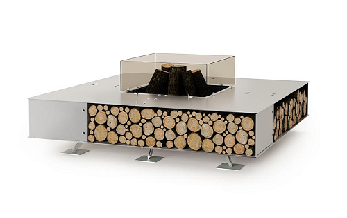 Square Inox Outdoor Fire Pit